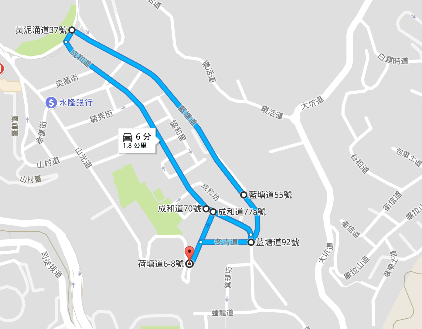 私家車跑馬地考車路線1